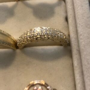 Gold-Tone Pave Crystal Dome Ring